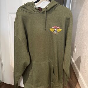 Powell Peralta Winged Ripper Hooded Sweatshirt Mid Weight Army Heather